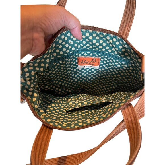 Fossil Calypso Key-Per Coated Canvas Crossbody Orange Fruit Print ZB5125 - Picture 6 of 7